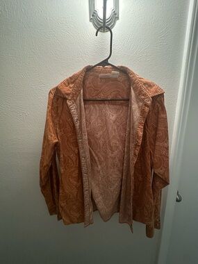 St. John's Bay Rust Paisley Button-Up Jacket